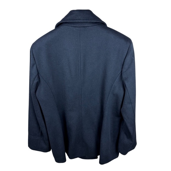 Calvin Klein Black Wool Cashmere Blend Peacoat Size 16 Classic Preppy - Picture 2 of 6